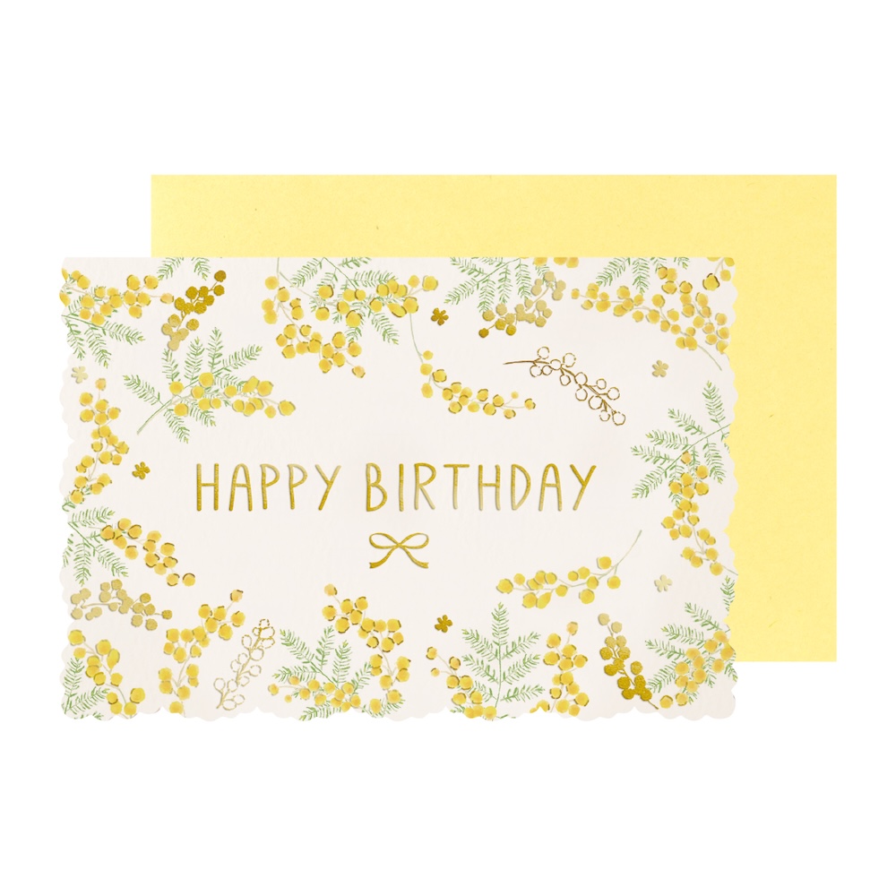 メッセージカード バースデー ピュアミモザ